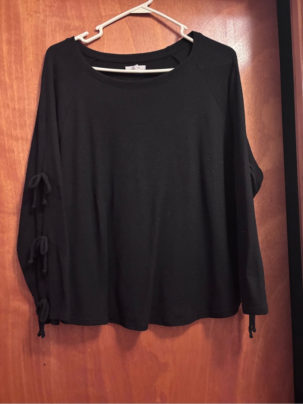 Maurices Black Long Sleeve Tie-Detail Sweatshirt